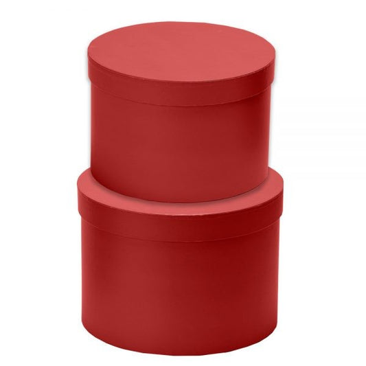 Set of 2 Hat Boxes - Red