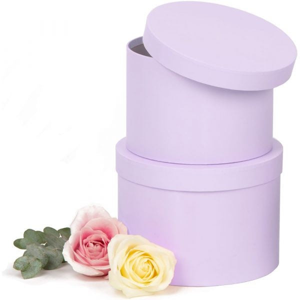 Set of 2 Hat Boxes - Lilac