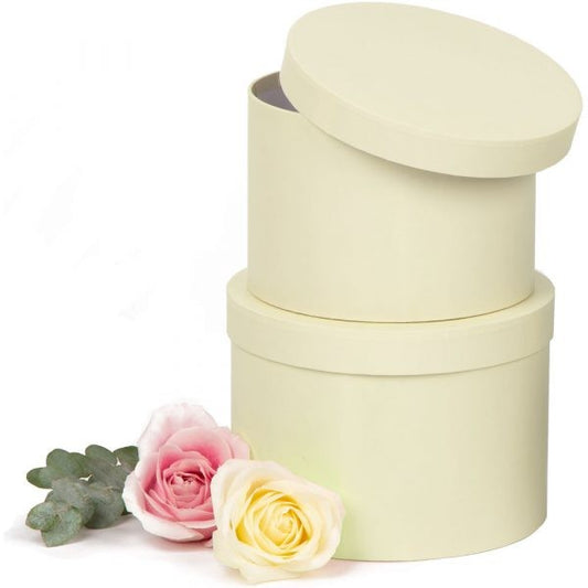 Set of 2 Hat Boxes - Cream