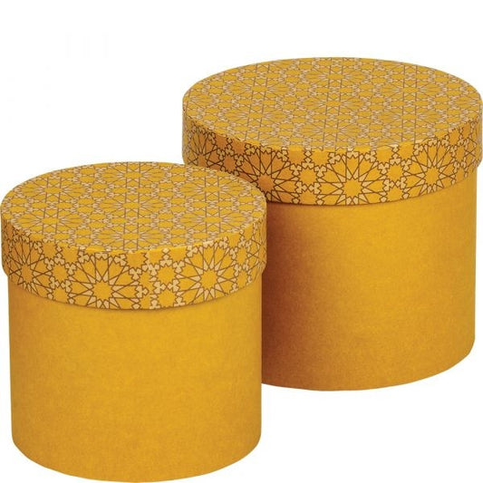 Eden Flare Hat Boxes - Butterscotch Yellow (Set of 2)