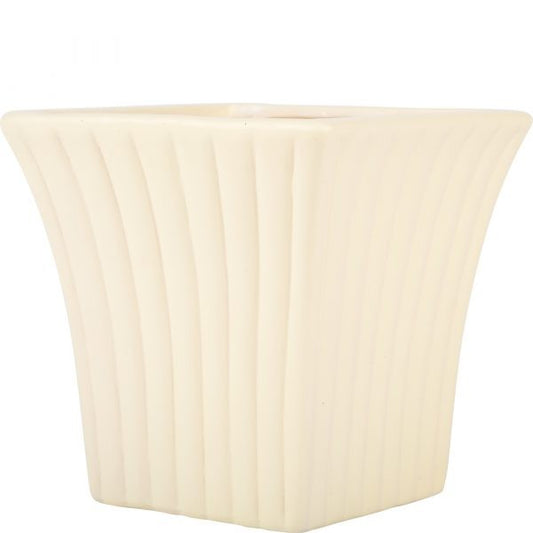 Cream Curved Fanfare Plant Pot