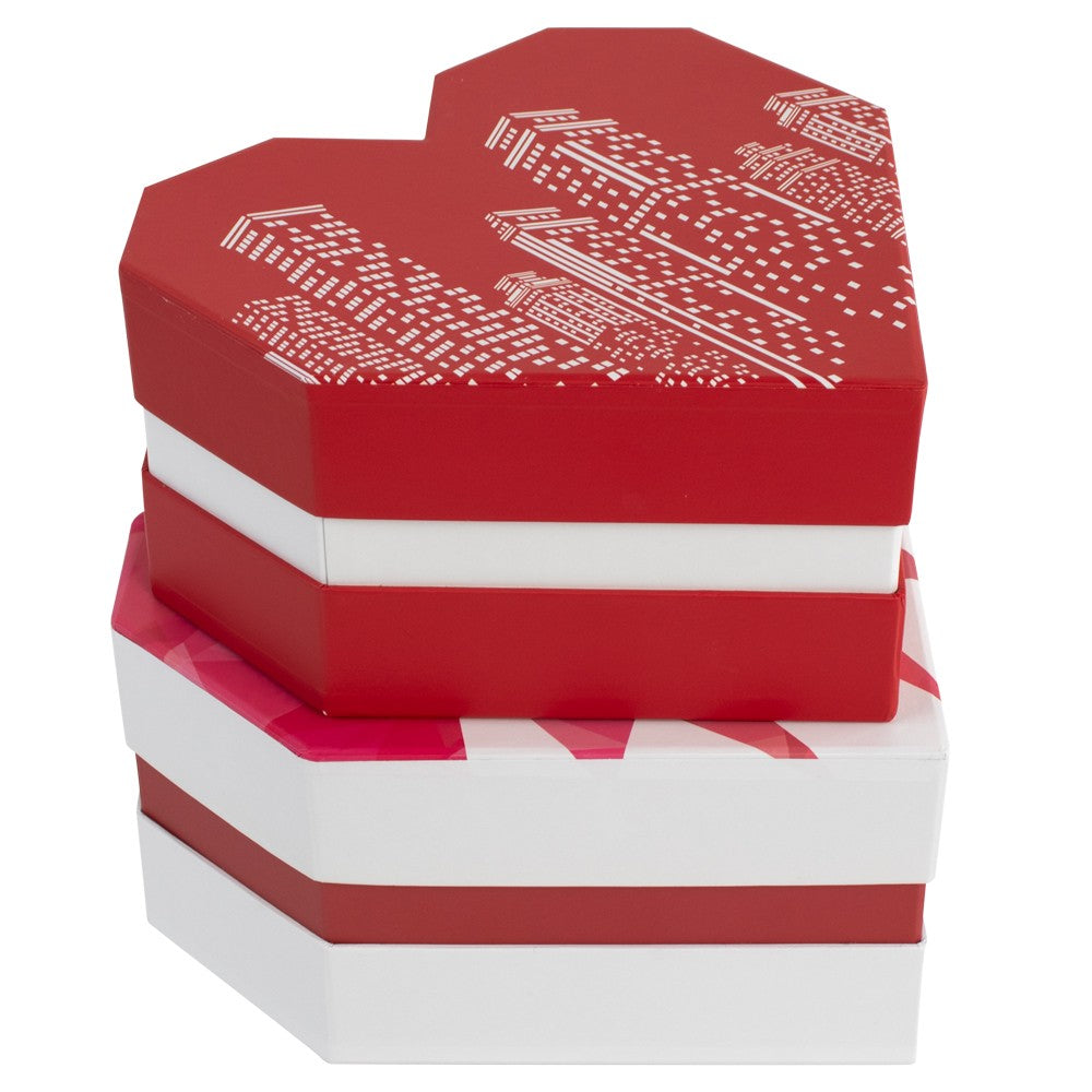 Red Heart Shape Boxes (Set of 2)