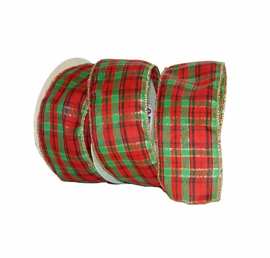 Wired Tartan Ribbon (50mm x 10 yards)