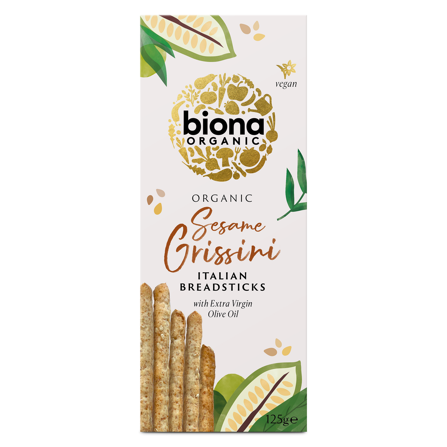 Biona Organic Sesame Grissini Italian Breadsticks (125g)