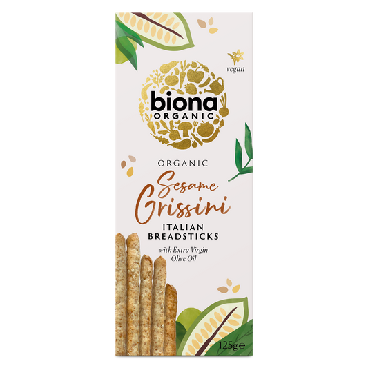 Biona Organic Sesame Grissini Italian Breadsticks (125g)