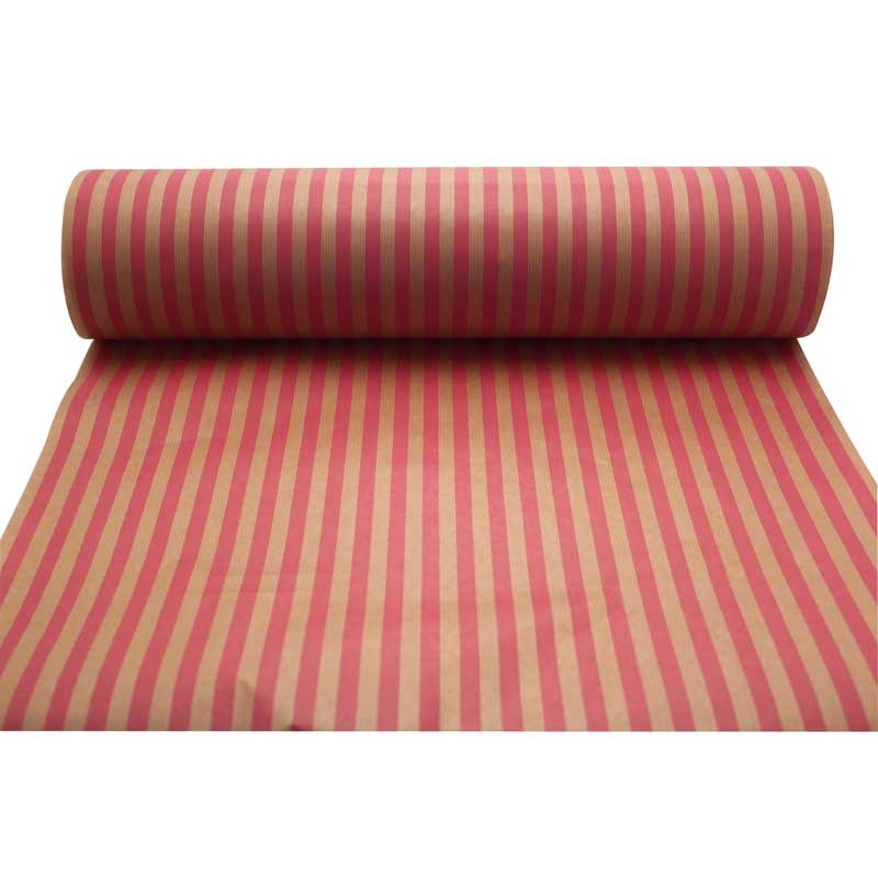 Cerise Stripes Kraft Paper