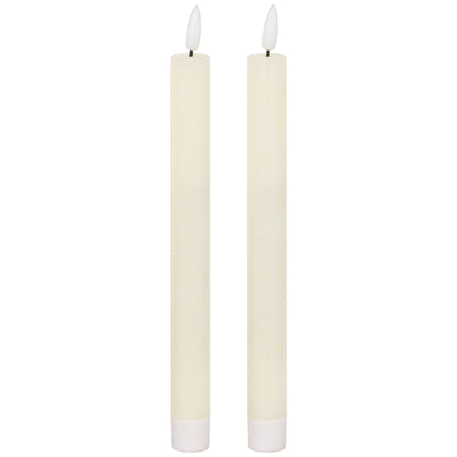 Luxe Collection Natural Glow S/ 2 Ivory LED Dinner Candles