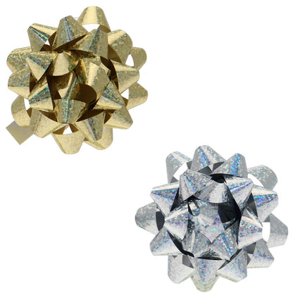 Holographic Silver   Gold Galaxy Bows (x15)