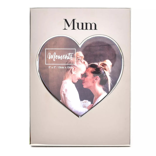 Mum Moments Silver Heart Frame (5 x 5)