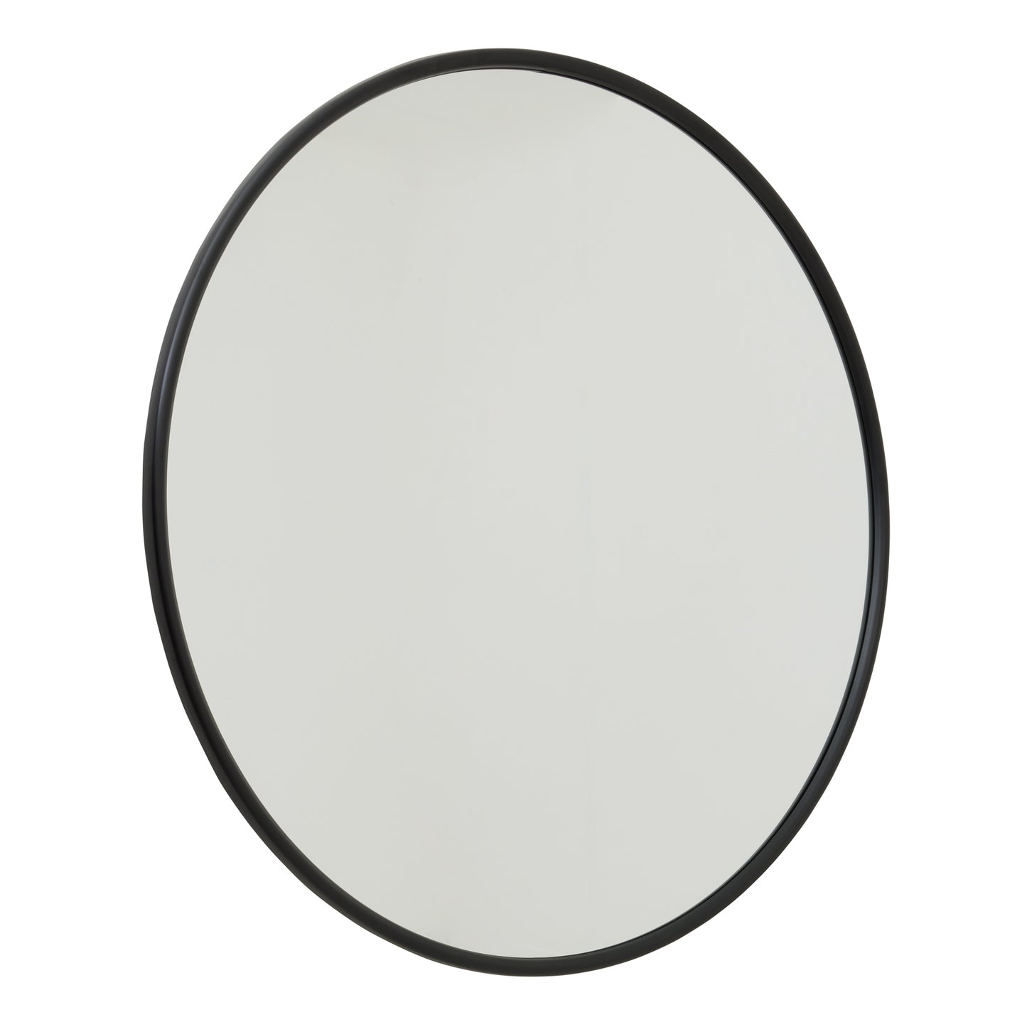 Black Large Circular Metal Wall Mirror