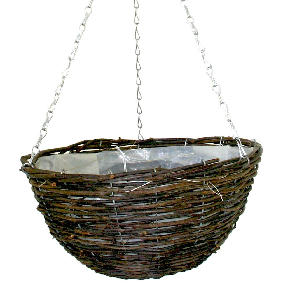 14 inch Round Rattan Hanging Basket