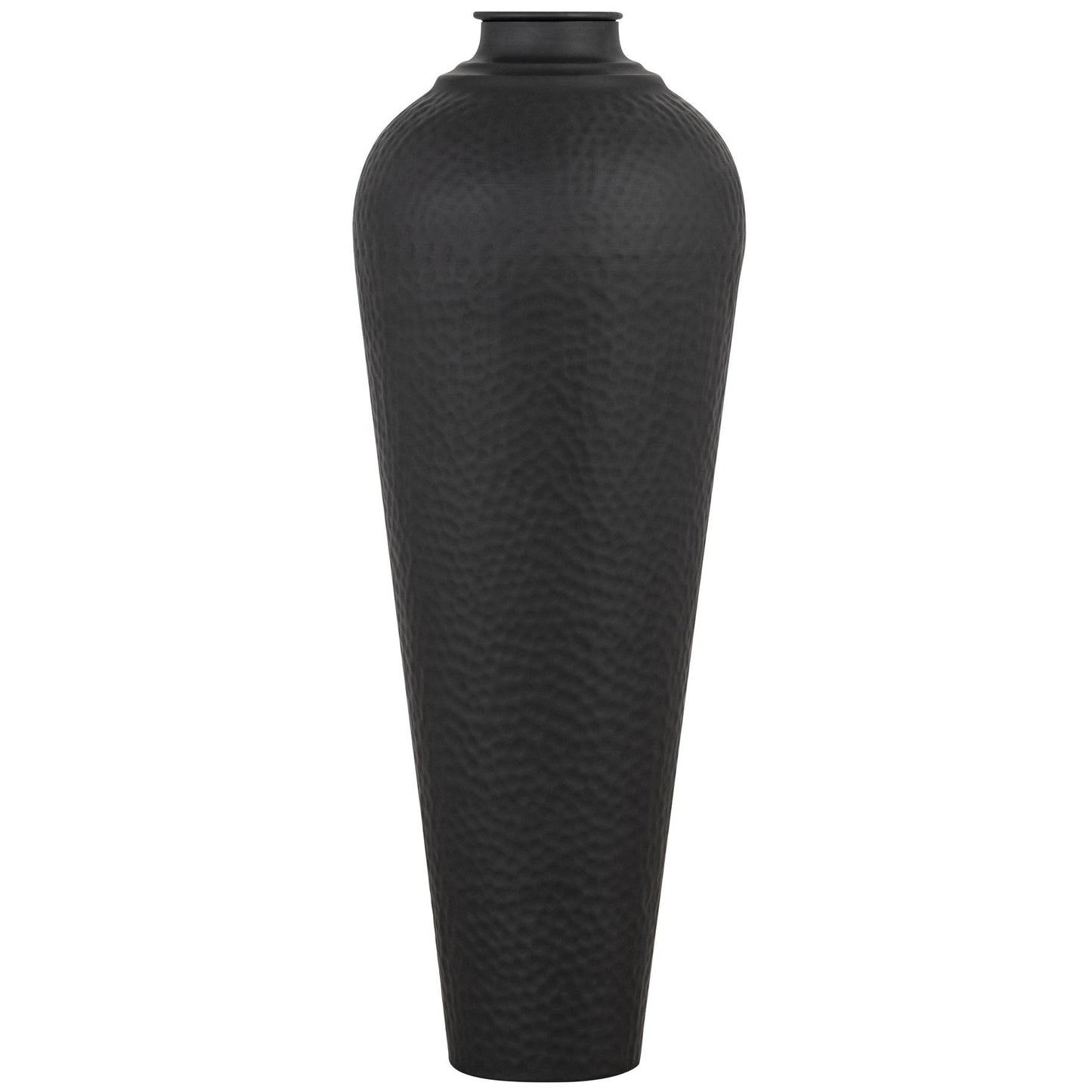 Matt Black Medium Hammered Vase With Lid