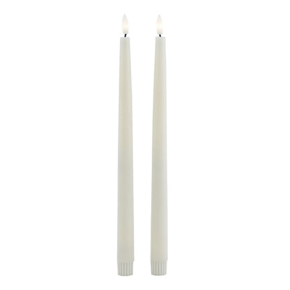 Luxe Collection S/2 Taupe LED Wax Dinner Candles