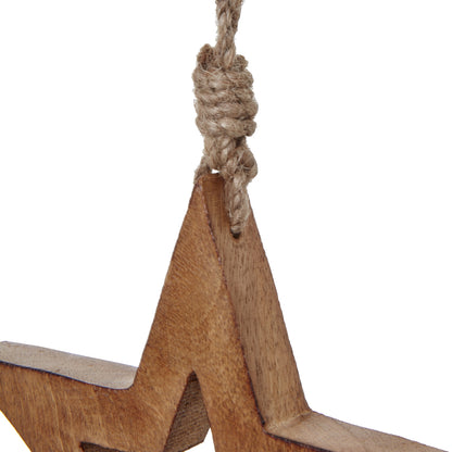 White Wash Collection Wooden Hanging Star Decoration