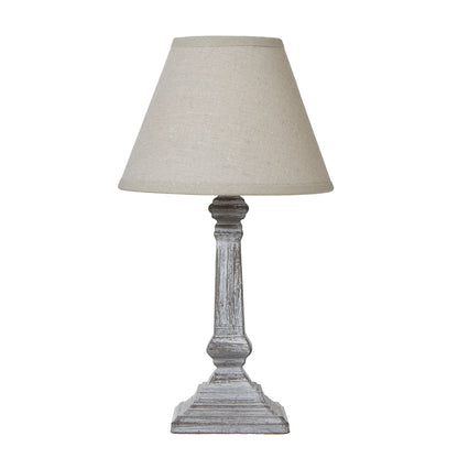 The Capsa Column Table Lamp with Linen Shade