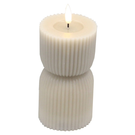 Luxe Collection Natural Glow 2.75x6 Stone Carved LED Candle