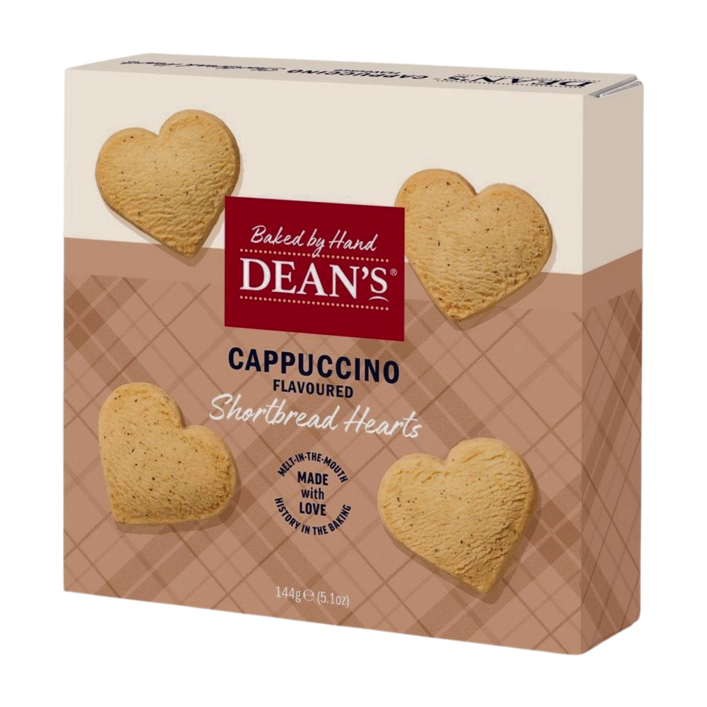 Dean's Cappuccino Flavoured Shortbread Hearts (144g)