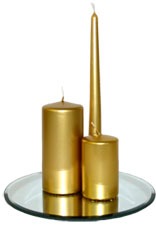 250X23mm Gold Pillar Candle