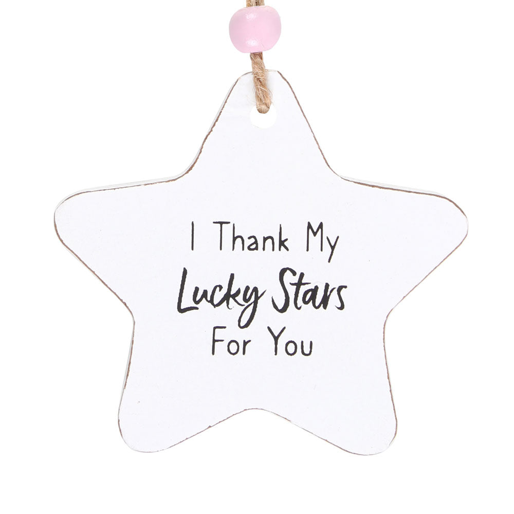 I Thank My Lucky Stars Hanging Star Sentiment Sign