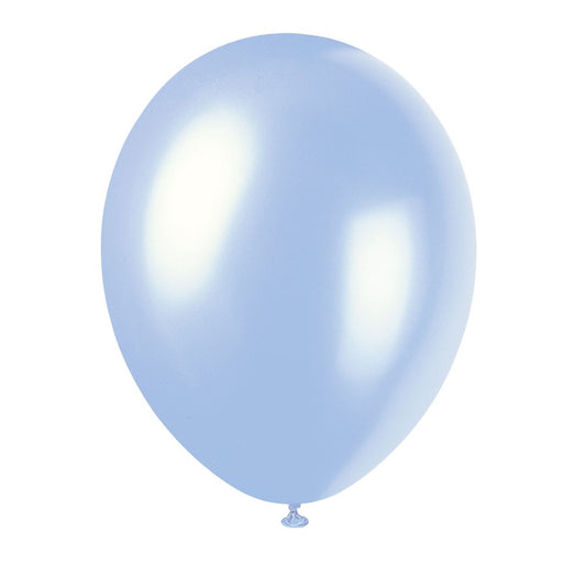 Light Blue Pearlised Party Balloons (8 Pack)