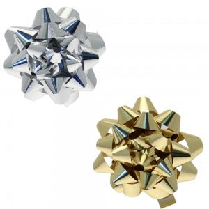 Metallic Silver   Gold Galaxy Bows (x15)