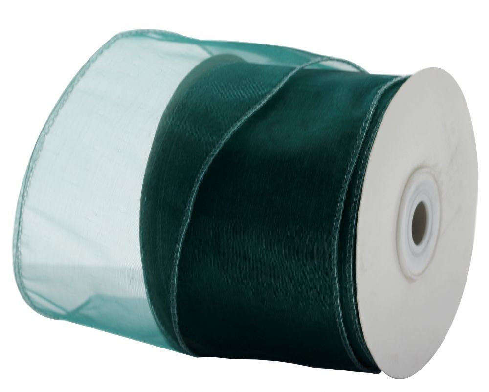 Hunter Green Chiffon Ribbon 70mm