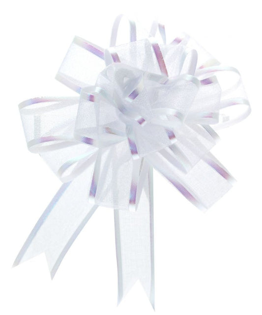 White Organza Pull Single Bow 25mm