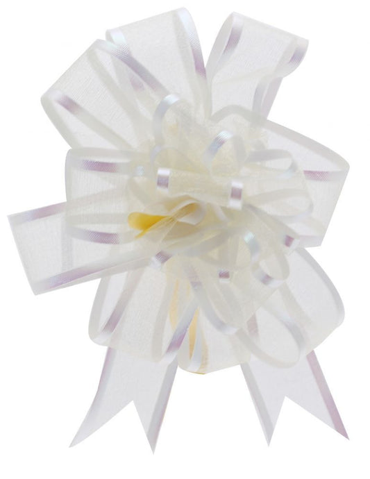 Ivory Organza Pull Single-Bow 25mm