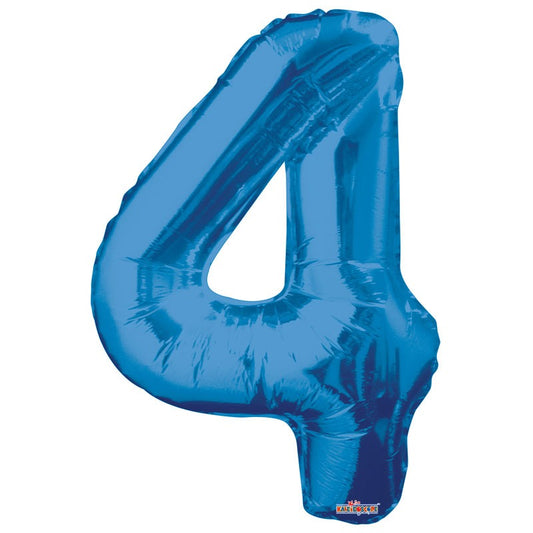 Royal Blue Foil Balloon - Age 4