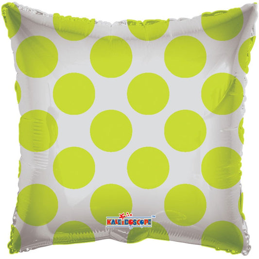 Lime Green Polka Dots Clear View Balloon