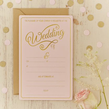 Gold Foiled Wedding Invitations