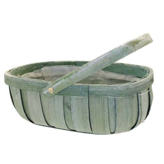 Green Softwood Trug Folding Handle 24.5cm