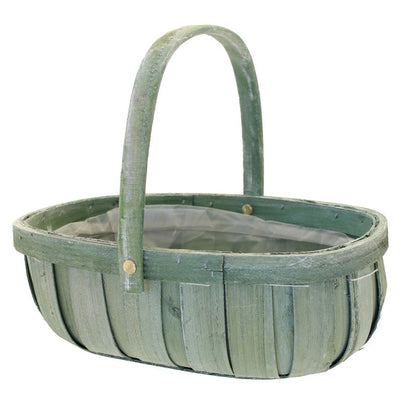 Green Softwood Trug Folding Handle 24.5cm