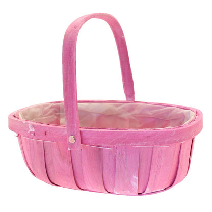 Pink Softwood Trug & Folding Handle 28cm