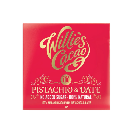 Willie's Cacao No Added Sugar Pistachio & Date Chocolate (50g)