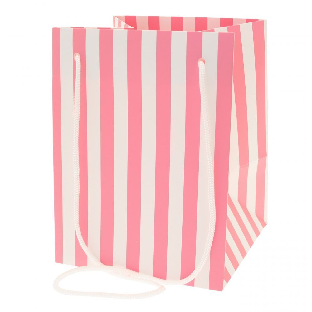 Baby Pink Candy Stripe Hand Tied Bag