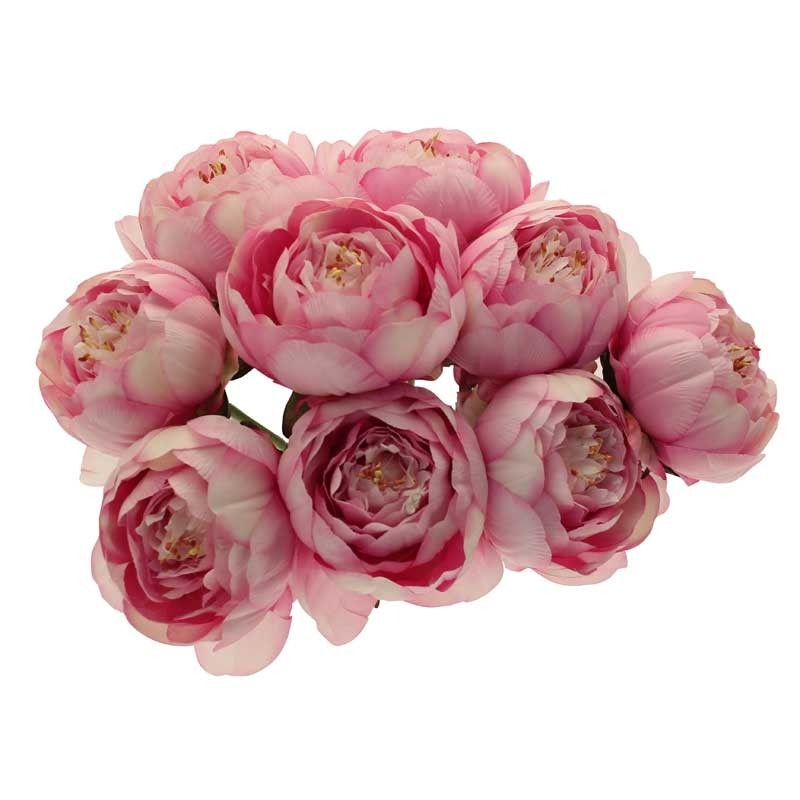 Peony Bunch Light Fuschia 40cm