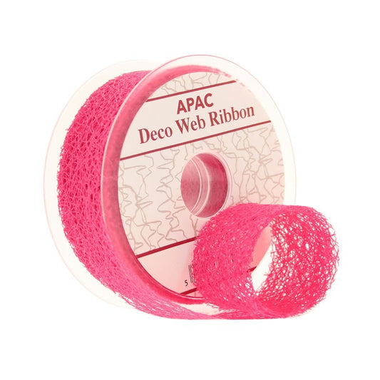 Fuschia Deco Web Ribbon (38mm x 20m)