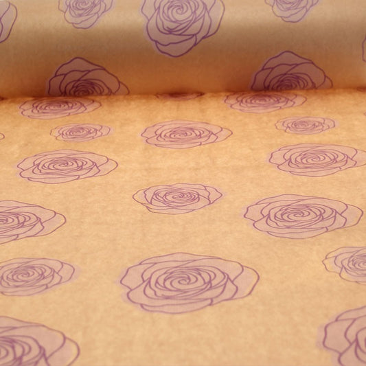 Natural Kraft Paper with Lilac Roses