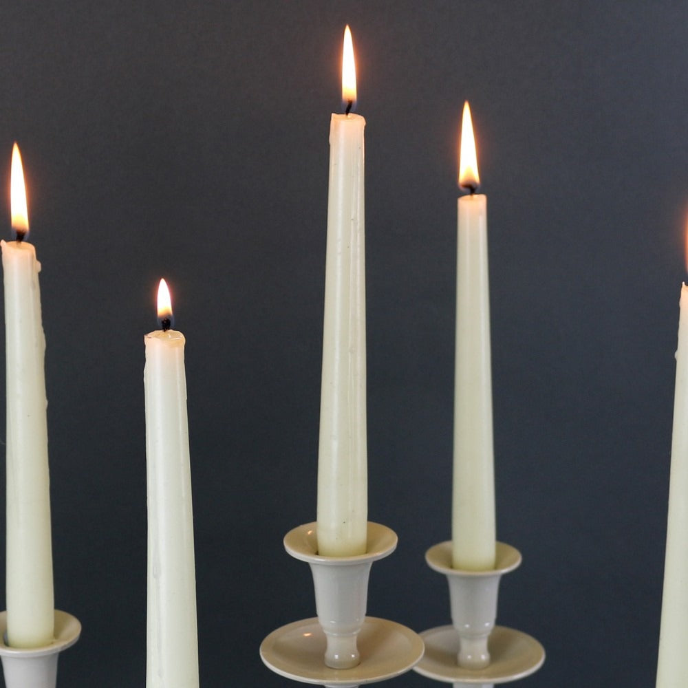 12 x Ivory Taper Candle