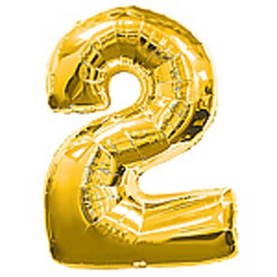 Big Number Balloon - 2 - Gold