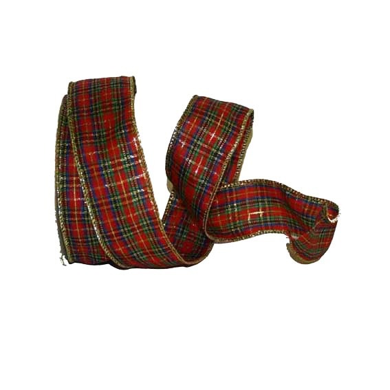 Wired Tartan Ribbon - 38mm x 10 yards