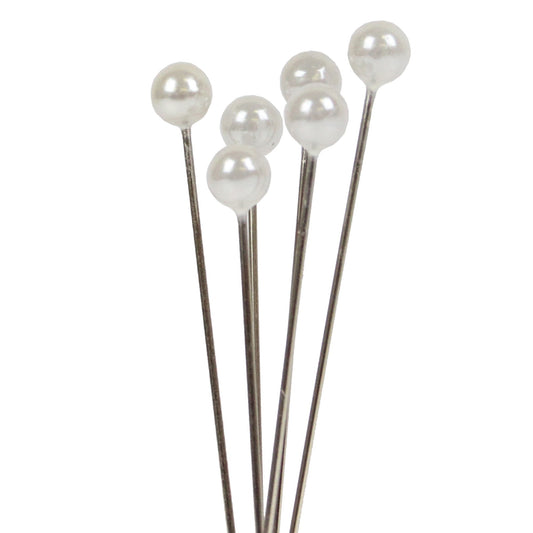 White 5cm Pearl Headed Pins