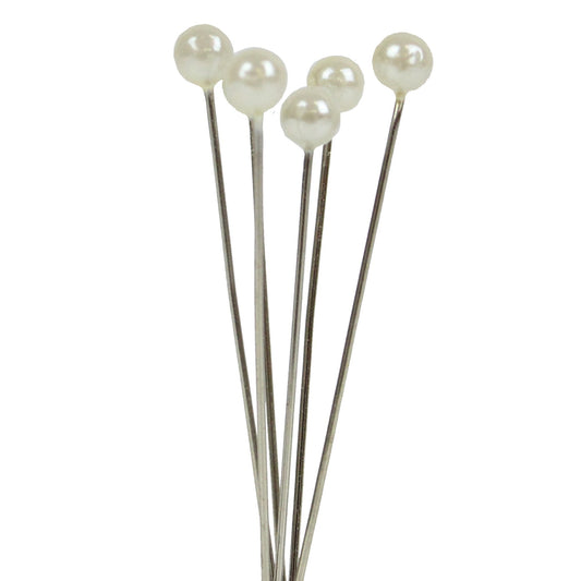 Ivory 4cm Pearl Headed Pins