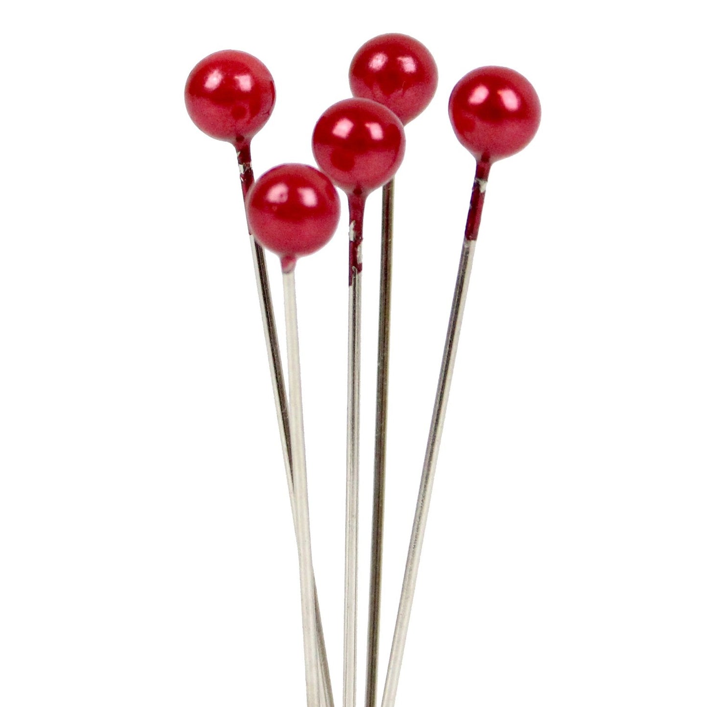 Red 4cm Pearl Headed Pins