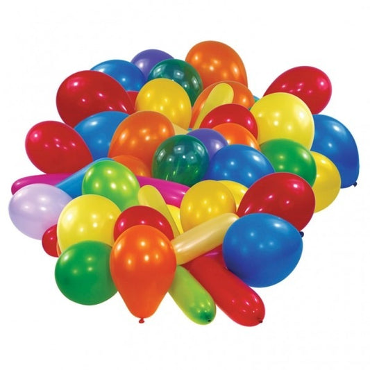 50 Assorted Colours and Shapes Balloon Pack