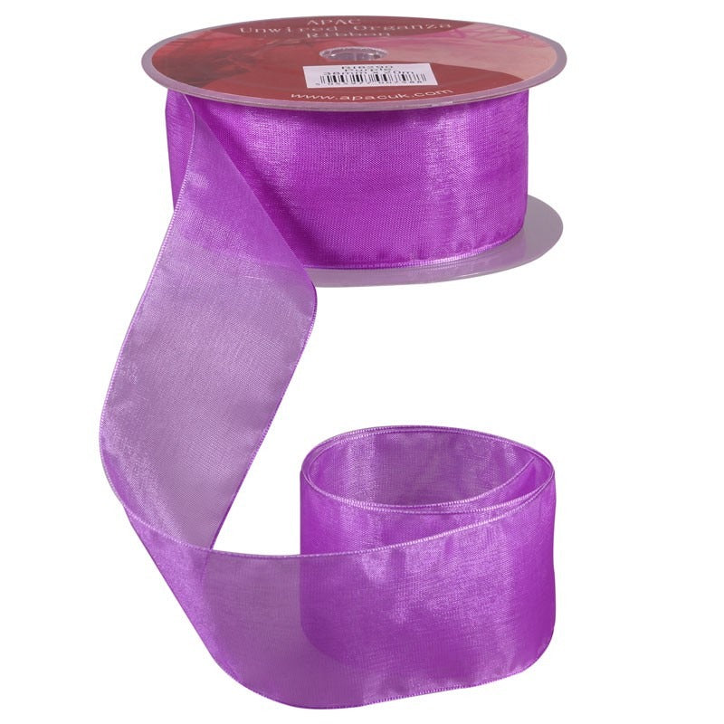 Purple Woven Edge Organza 38mm