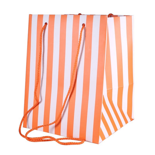 Orange Candy Stripe Hand Tied Bag