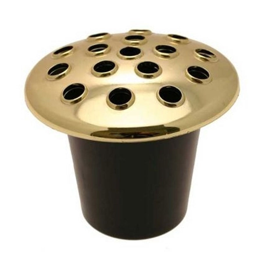 Black Grave Vase Liner 10cm (gold lid)