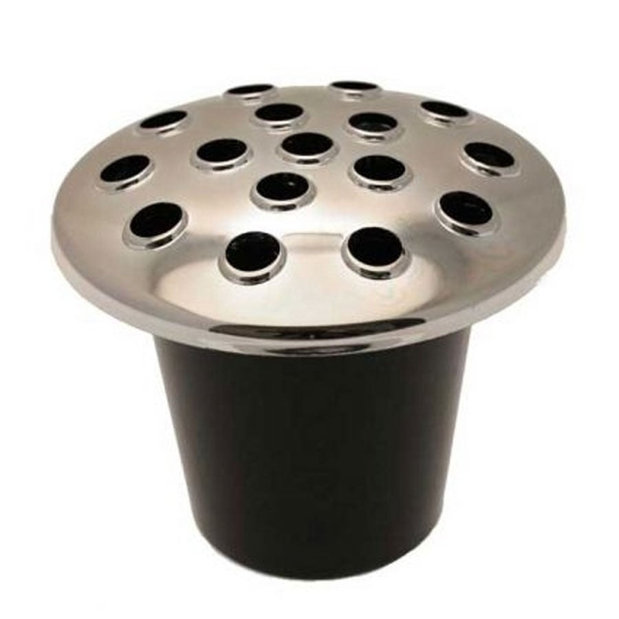 Black Grave Vase Liner 10cm (silver lid)